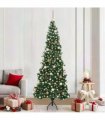 vidaXL Corner Artificial Christmas Tree Green 210 cm PVC and Metal