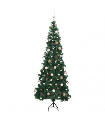 vidaXL Corner Artificial Christmas Tree Green 210 cm PVC and Metal