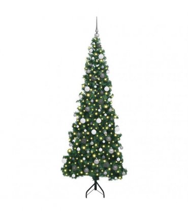 vidaXL Corner Artificial Christmas Tree Green 210 cm PVC and Metal
