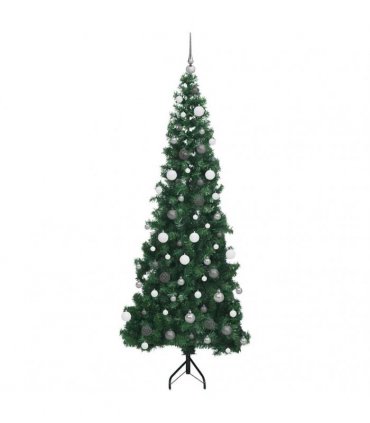 vidaXL Corner Artificial Christmas Tree Green 210 cm PVC and Metal