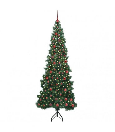 vidaXL Corner Artificial Christmas Tree Green 210 cm PVC and Metal