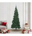 vidaXL Corner Artificial Christmas Tree Green 210 cm PVC and Metal
