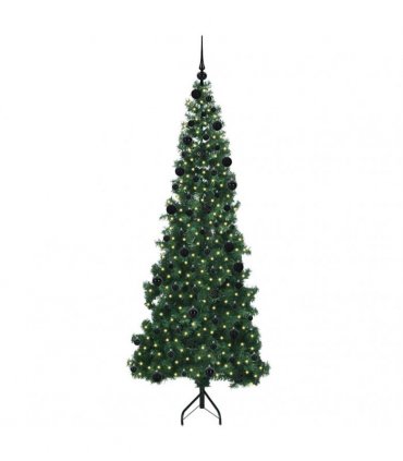 vidaXL Corner Artificial Christmas Tree Green 210 cm PVC and Metal