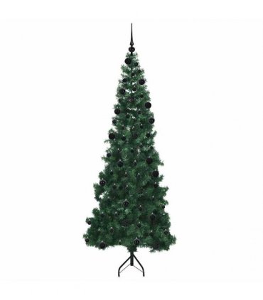 vidaXL Corner Artificial Christmas Tree Green 210 cm PVC and Metal