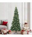 vidaXL Corner Artificial Christmas Tree Green 210 cm PVC and Metal