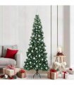 vidaXL Corner Artificial Christmas Tree Green 210 cm PVC and Metal