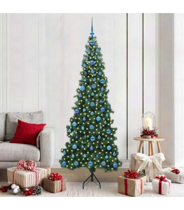 vidaXL Corner Artificial Christmas Tree Green 210 cm PVC and Metal