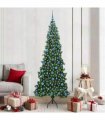 vidaXL Corner Artificial Christmas Tree Green 210 cm PVC and Metal