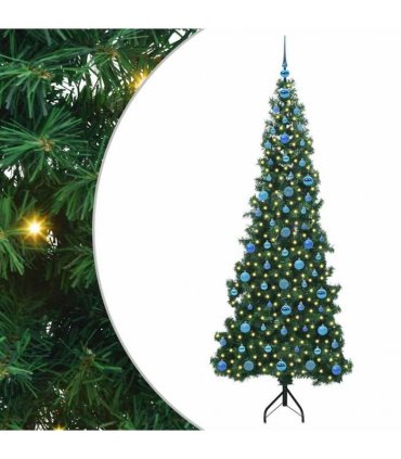 vidaXL Corner Artificial Christmas Tree Green 210 cm PVC and Metal