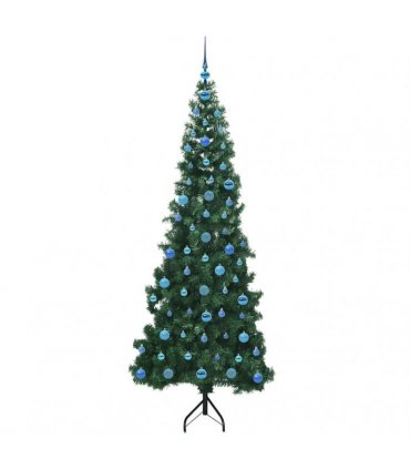 vidaXL Corner Artificial Christmas Tree Green 210 cm PVC and Metal