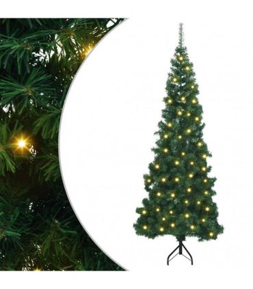 vidaXL Corner Artificial Christmas Tree Green 240 cm PVC and Metal