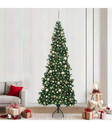 vidaXL Corner Artificial Christmas Tree Green 240 cm PVC and Metal