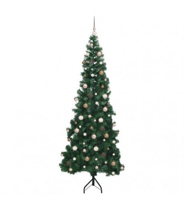 vidaXL Corner Artificial Christmas Tree Green 240 cm PVC and Metal