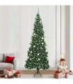 vidaXL Corner Artificial Christmas Tree Green 240 cm PVC and Metal