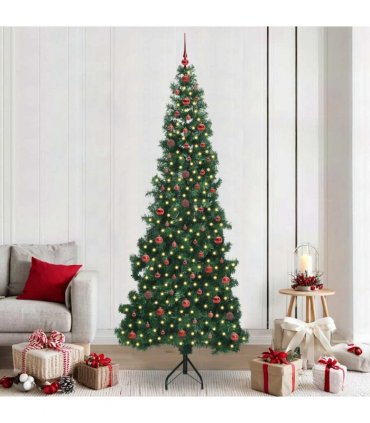 vidaXL Corner Artificial Christmas Tree Green 240 cm PVC and Metal