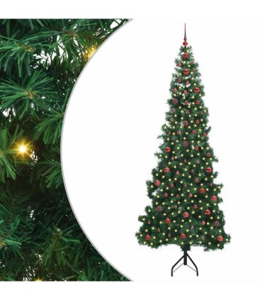 vidaXL Corner Artificial Christmas Tree Green 240 cm PVC and Metal