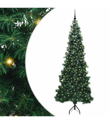 vidaXL Corner Artificial Christmas Tree Green 240 cm PVC and Metal