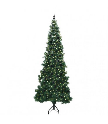 vidaXL Corner Artificial Christmas Tree Green 240 cm PVC and Metal