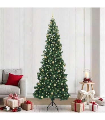 vidaXL Corner Artificial Christmas Tree Green 240 cm PVC and Metal