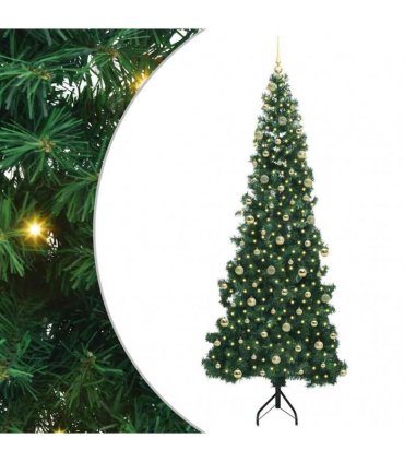 vidaXL Corner Artificial Christmas Tree Green 240 cm PVC and Metal