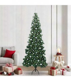 vidaXL Corner Artificial Christmas Tree Green 240 cm PVC and Metal