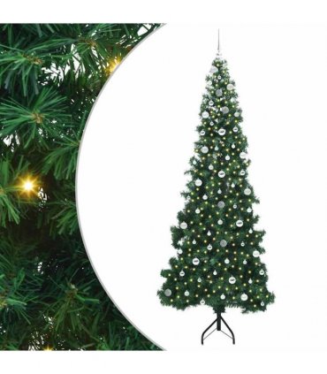 vidaXL Corner Artificial Christmas Tree Green 240 cm PVC and Metal