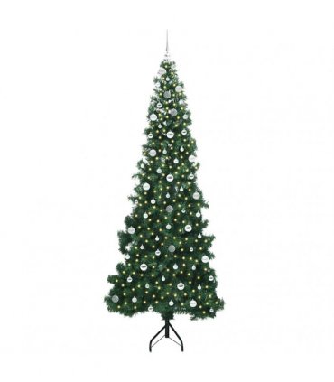 vidaXL Corner Artificial Christmas Tree Green 240 cm PVC and Metal