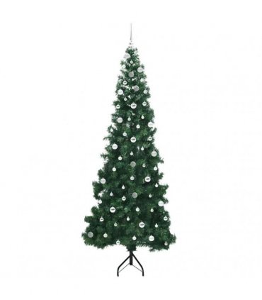vidaXL Corner Artificial Christmas Tree Green 240 cm PVC and Metal