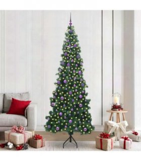 vidaXL Corner Artificial Christmas Tree Green 240 cm PVC and Metal