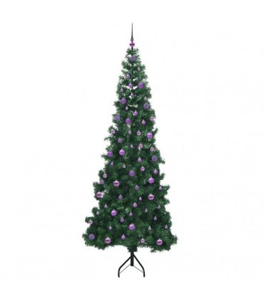 vidaXL Corner Artificial Christmas Tree Green 240 cm PVC and Metal