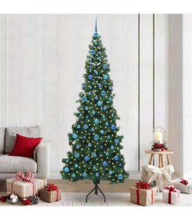 vidaXL Corner Artificial Christmas Tree Green 240 cm PVC and Metal