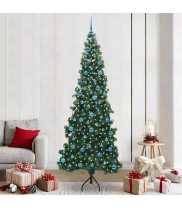 vidaXL Corner Artificial Christmas Tree Green 240 cm PVC and Metal
