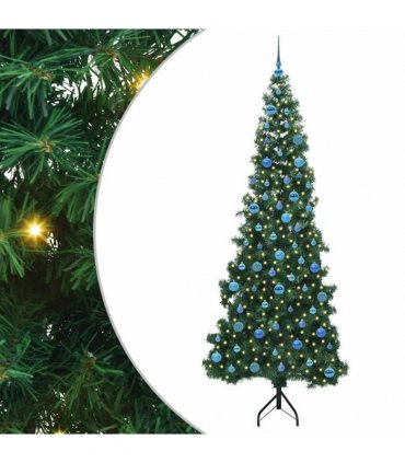 vidaXL Corner Artificial Christmas Tree Green 240 cm PVC and Metal
