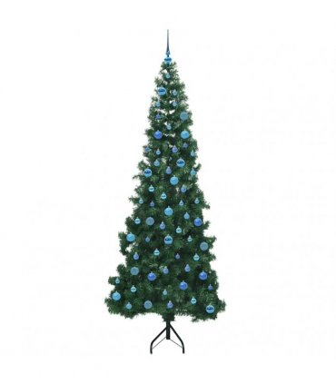 vidaXL Corner Artificial Christmas Tree Green 240 cm PVC and Metal
