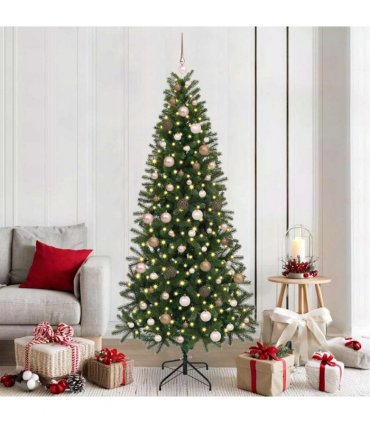 vidaXL Artificial Christmas Tree Green 210 cm PE and PVC