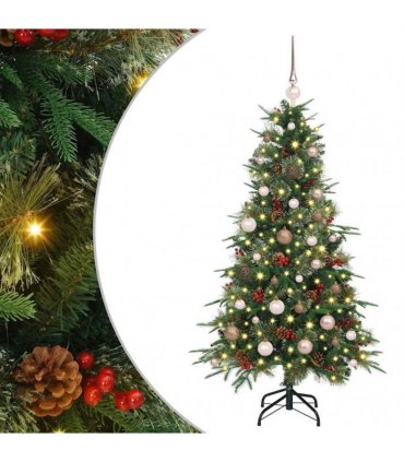 vidaXL Artificial Hinged Christmas Tree Green 150 cm PE and PVC