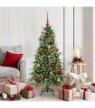 vidaXL Artificial Hinged Christmas Tree Green 150 cm PE and PVC