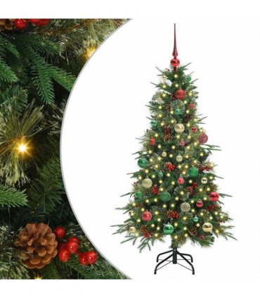 vidaXL Artificial Hinged Christmas Tree Green 150 cm PE and PVC