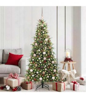 vidaXL Artificial Hinged Christmas Tree Green 180 cm PE and PVC