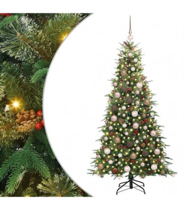vidaXL Artificial Hinged Christmas Tree Green 180 cm PE and PVC