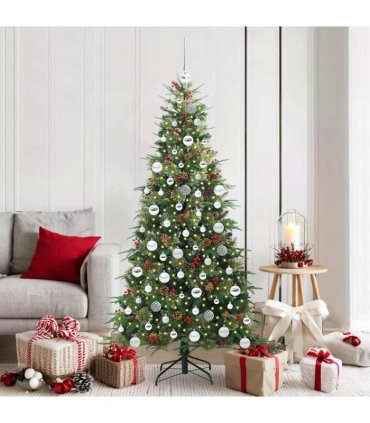 vidaXL Artificial Hinged Christmas Tree Green 180 cm PE and PVC