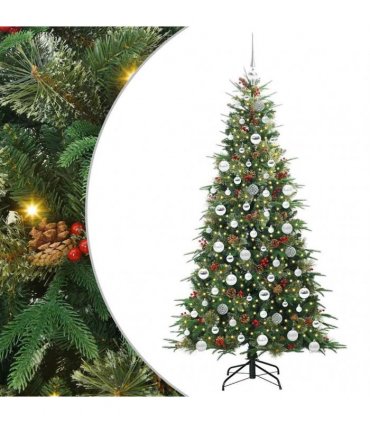 vidaXL Artificial Hinged Christmas Tree Green 180 cm PE and PVC