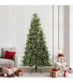 vidaXL Artificial Hinged Christmas Tree Green 240 cm PE and PVC