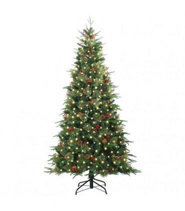 vidaXL Artificial Hinged Christmas Tree Green 240 cm PE and PVC