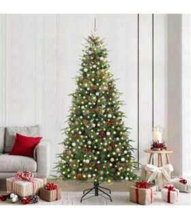 vidaXL Artificial Hinged Christmas Tree Green 240 cm PE and PVC