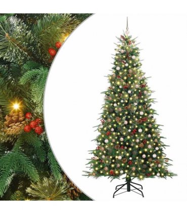 vidaXL Artificial Hinged Christmas Tree Green 240 cm PE and PVC