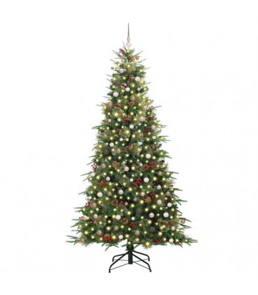 vidaXL Artificial Hinged Christmas Tree Green 240 cm PE and PVC