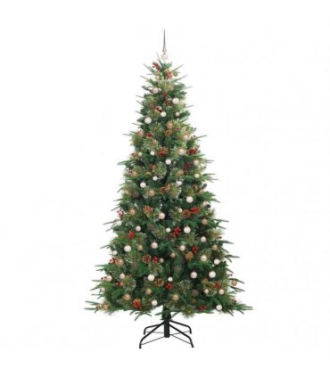 vidaXL Artificial Hinged Christmas Tree Green 240 cm PE and PVC
