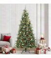 vidaXL Artificial Hinged Christmas Tree Green 240 cm PE and PVC
