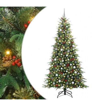 vidaXL Artificial Hinged Christmas Tree Green 240 cm PE and PVC